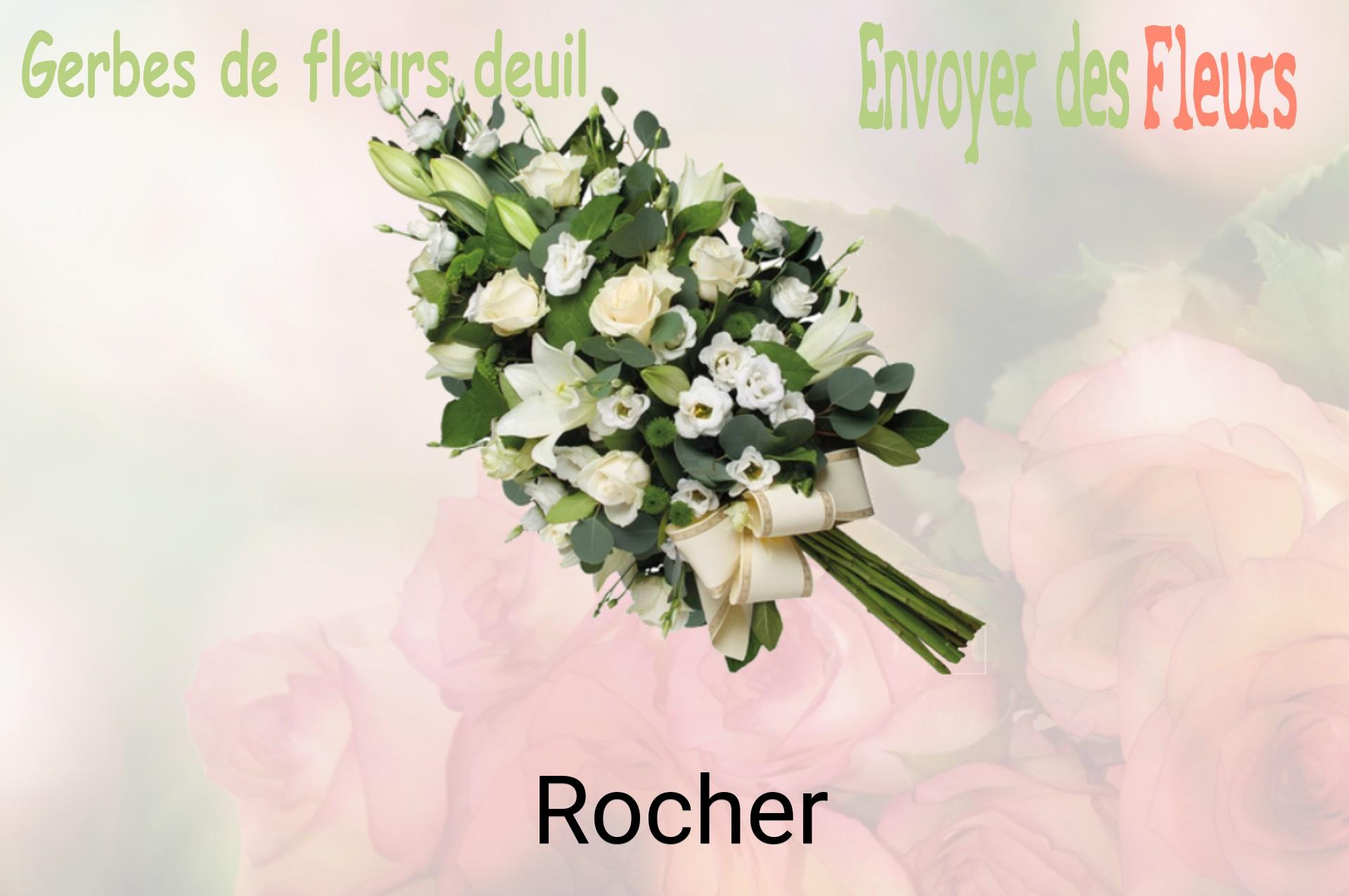 Gerbe de fleurs de deuil livrée à Rocher